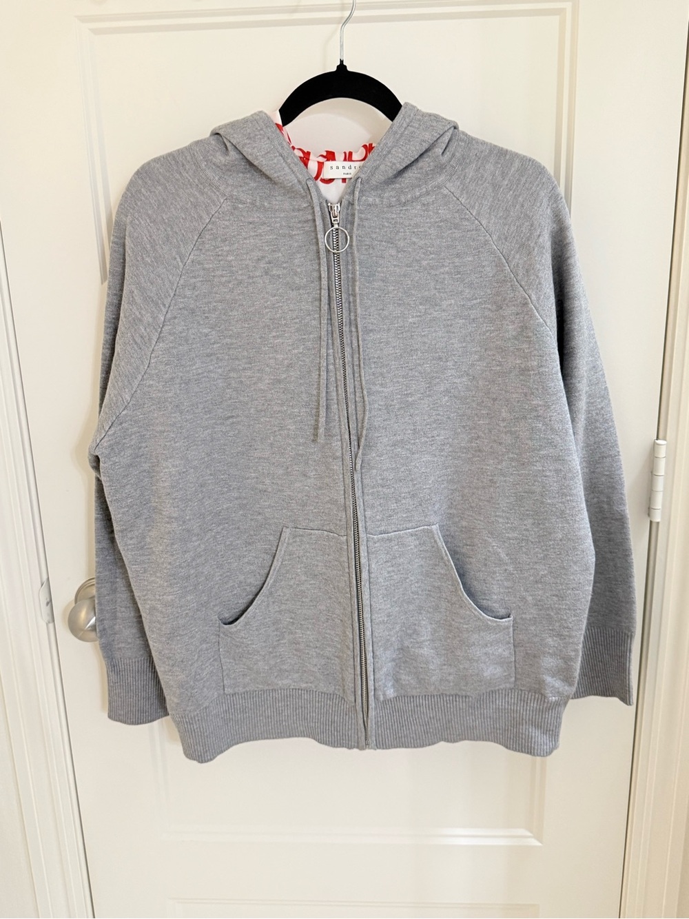 Sandro Kids Light Grey Hooded Zip-Up Jacket